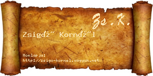 Zsigó Kornél névjegykártya